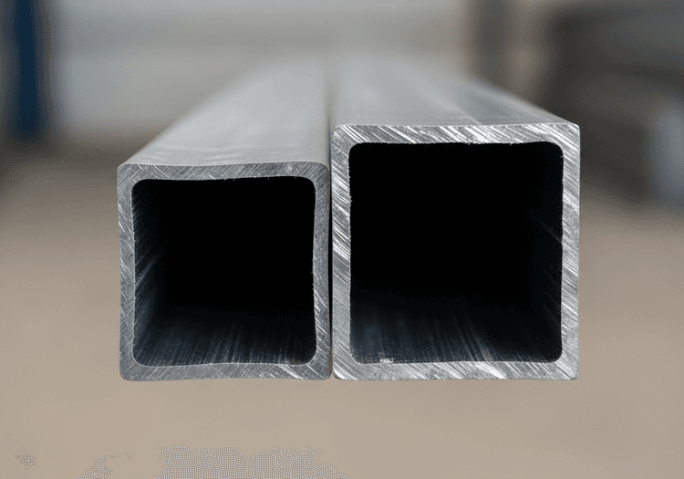 14-gauge vs 12-gauge steel square tubing cross-section comparison