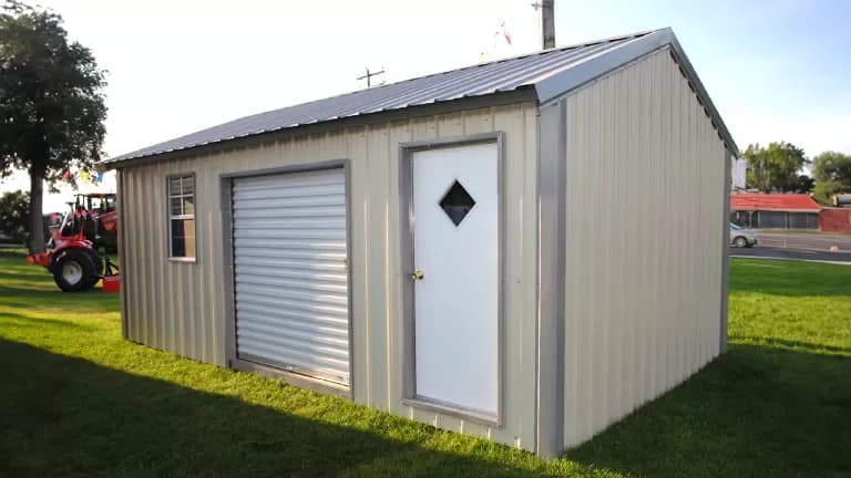 12x20x8 A-Frame Storage Vertical Roof — 12'W x 20'L metal building from Get Carports