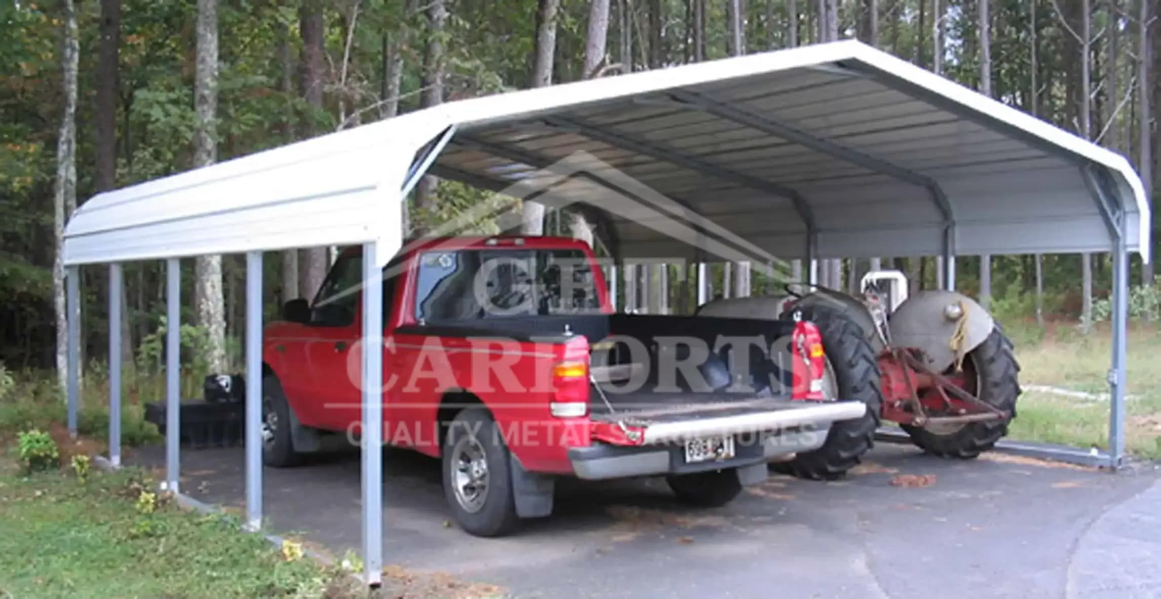 20x20x7 Metal Carport — 20'W x 20'L metal building from Get Carports