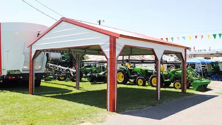 18x20x7 Two Car Carport — 18'W x 20'L metal building from Get Carports