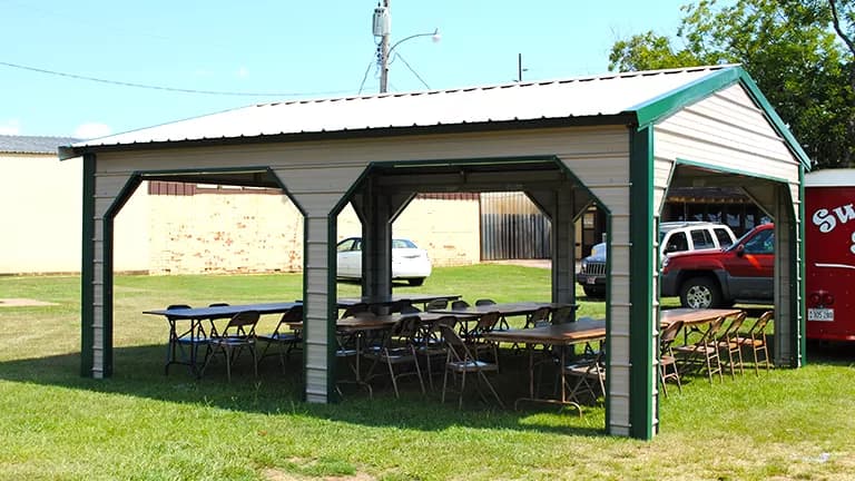 18x20x7 A-Frame Side Entry Carport — 18'W x 20'L metal building from Get Carports