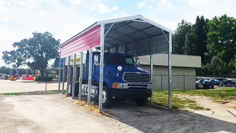 18x30x13 Vertical Roof RV Cover — 18'W x 30'L metal building from Get Carports