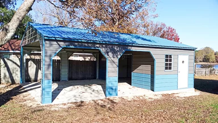 30x40x12 Carport with Storage — 30'W x 40'L metal building from Get Carports