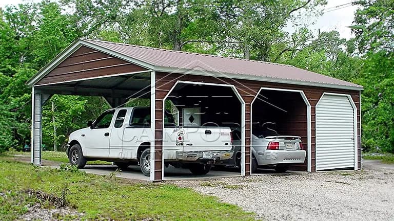 18x35x8 Side Entry A-Frame Two Car Carport — 18'W x 35'L metal building from Get Carports