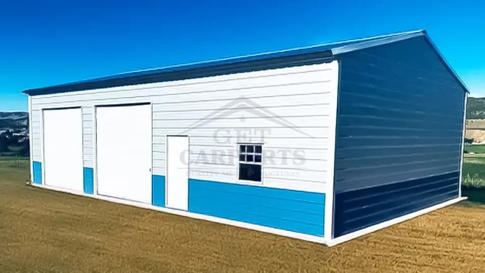 18x40x12 Vertical Roof Garage — 18'W x 40'L metal building from Get Carports