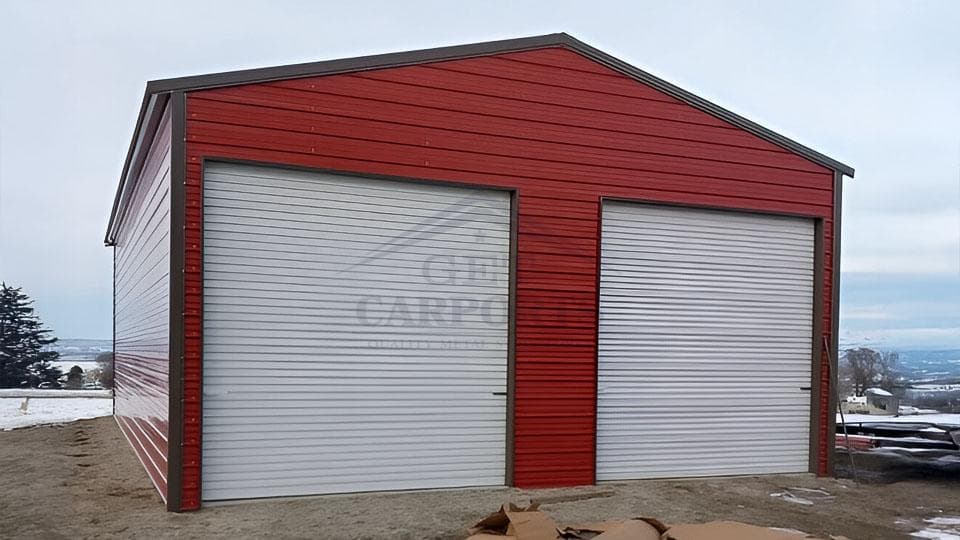 18x25x9 Two Car Garage — 19'W x 25'L metal building from Get Carports