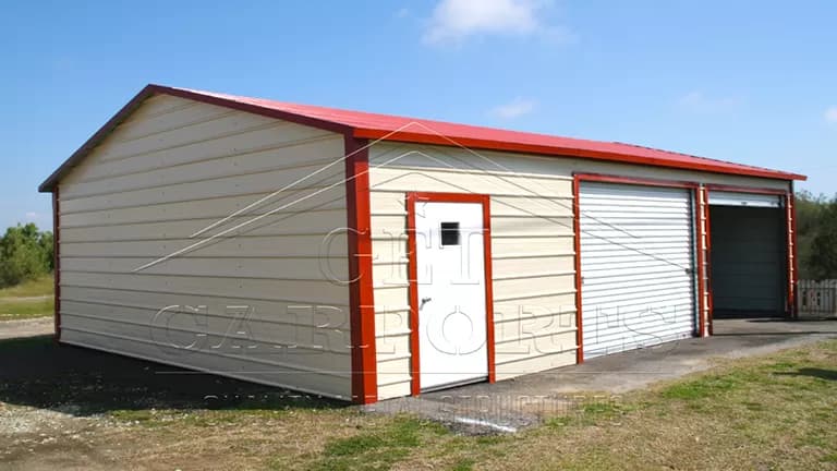 20x30x10 A-Frame Garage with Lean-To — 20'W x 30'L metal building from Get Carports