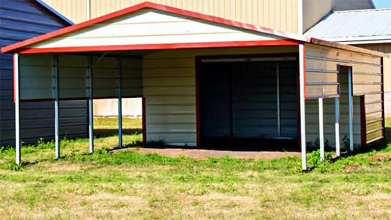 20x30x7 Vertical Roof Combo Carport — 20'W x 30'L metal building from Get Carports