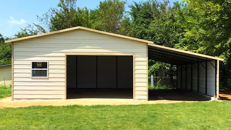 20x35x9 A-Frame Garage with Lean-To — 20'W x 35'L metal building from Get Carports
