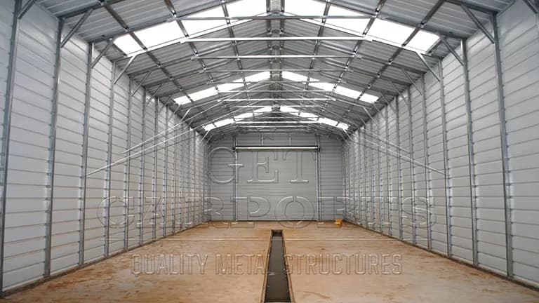 20x80x12 Garage — 20'W x 80'L metal building from Get Carports