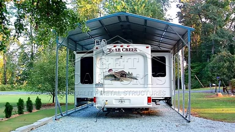 22x35x12 Vertical Roof RV Cover — 22'W x 35'L metal building from Get Carports