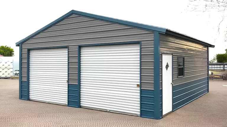 24x25x9 Two Car Garage — 24'W x 25'L metal building from Get Carports