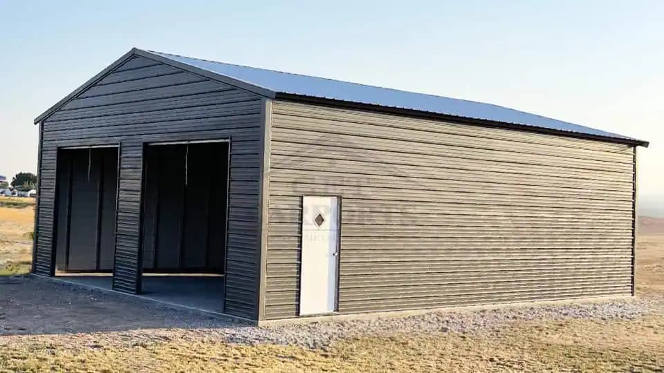 24x30x10 Two Car Garage — 24'W x 30'L metal building from Get Carports