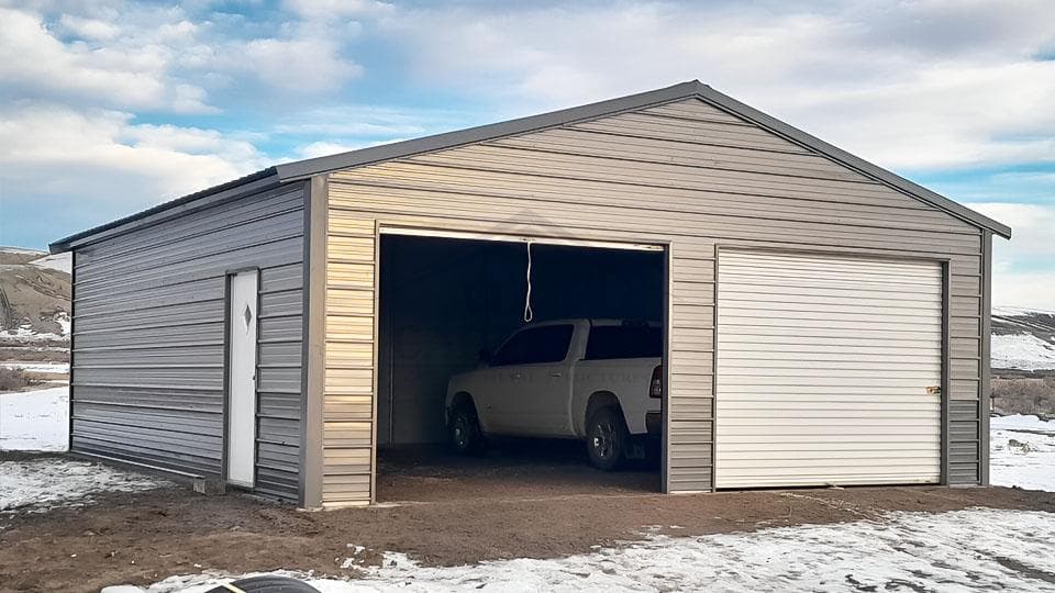 24x30x9 Two Car Garage — 20'W x 30'L metal building from Get Carports