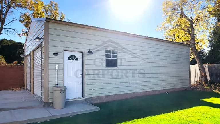 24x35x10 A-Frame Vertical Roof Garage — 24'W x 35'L metal building from Get Carports