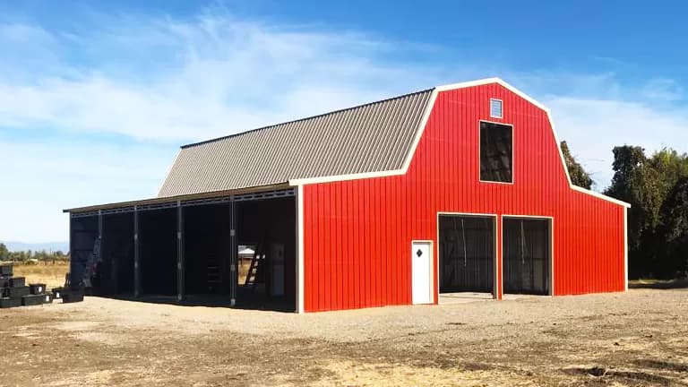 48x45x12 Gambrel Barn — 48'W x 45'L metal building from Get Carports