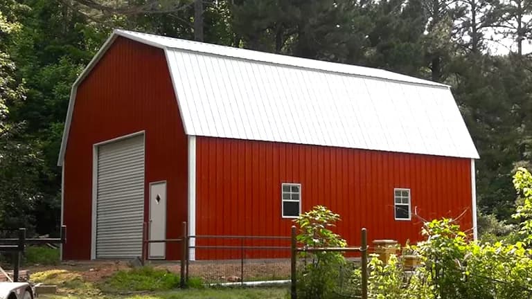 30x30x12 Gambrel Barn — 30'W x 30'L metal building from Get Carports