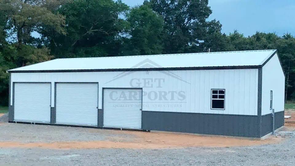 30x50x10 Vertical Garage — 30'W x 50'L metal building from Get Carports