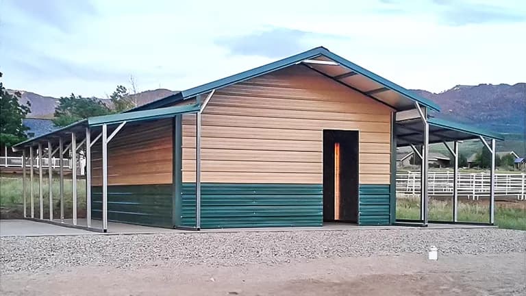 32x35x12-11-10 A-Frame Vertical Roof Barn — 32'W x 35'L metal building from Get Carports