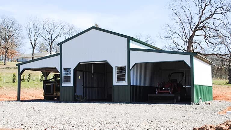 36x20x12 A-Frame Colonial Barn All Vertical — 36'W x 20'L metal building from Get Carports