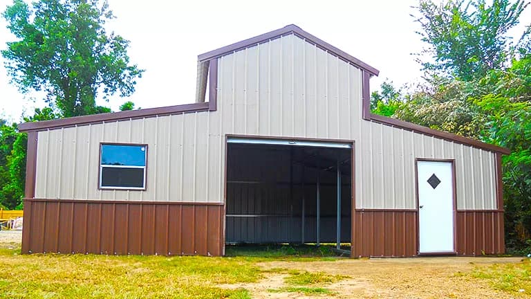 36x25x12 A-Frame Colonial Barn — 36'W x 25'L metal building from Get Carports