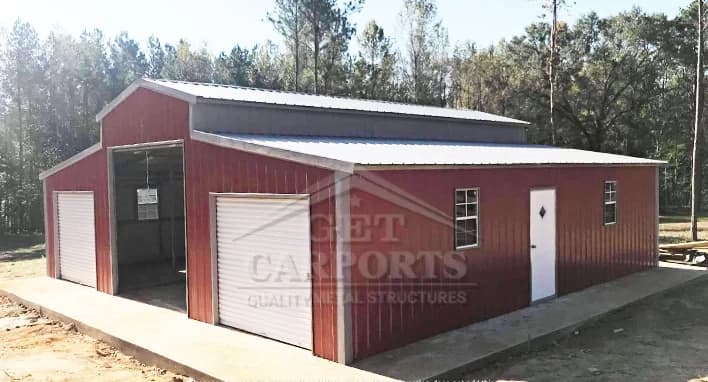 36x30x12 Steel Barn — 36'W x 30'L metal building from Get Carports