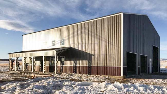 50x64x18 Fully Enclosed Building — 50'W x 64'L metal building from Get Carports