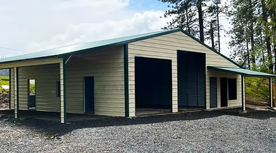 48x30x12 Vertical Straight Roof Barn — 48'W x 30'L metal building from Get Carports