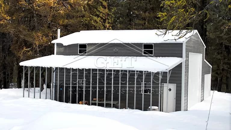 48x35x14 A-Frame Barn — 48'W x 35'L metal building from Get Carports