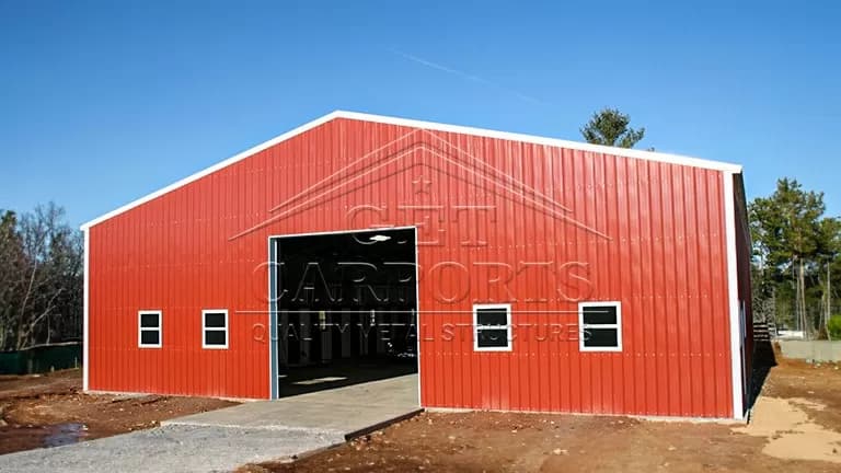 50x100x12 A-Frame All Vertical Riding Arena — 50'W x 100'L metal building from Get Carports