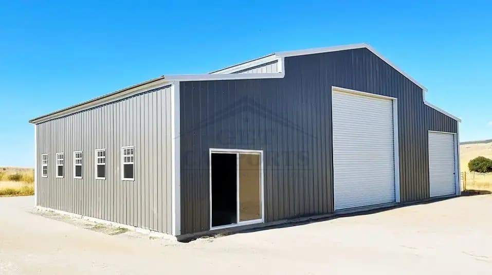 50x30x16 Vertical Raised Center Barn — 50'W x 30'L metal building from Get Carports
