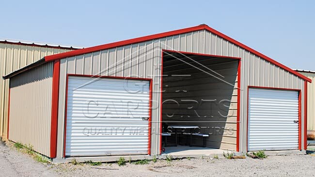 30x24x11-8 Straight Roof Barn — 30'W x 24'L metal building from Get Carports
