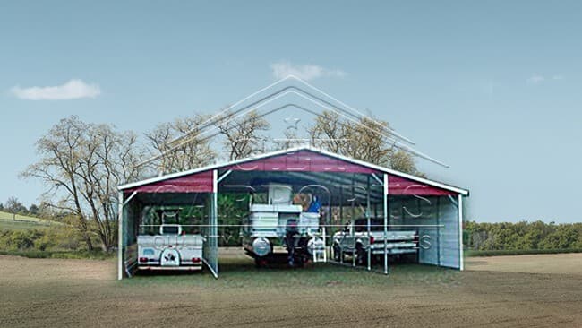 44x30x12 A-Frame Straight Roof Barn — 44'W x 30'L metal building from Get Carports
