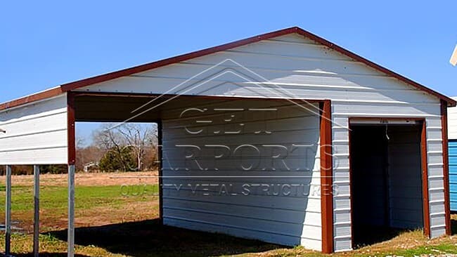 26x20x8 A-Frame Horizontal Roof Carport — 26'W x 20'L metal building from Get Carports