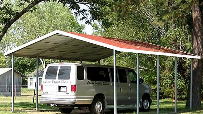 12x20x7 A-Frame Horizontal Carport — 12'W x 20'L metal building from Get Carports