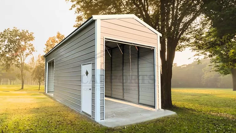 12x25x10 A-Frame Vertical Roof Garage