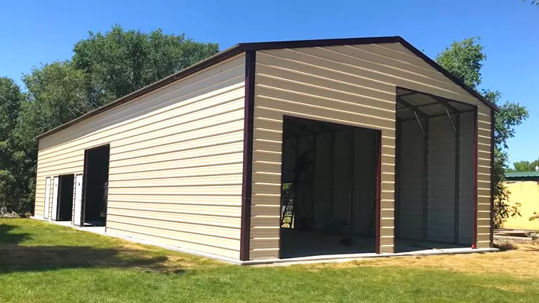 30x60x14 A-Frame Vertical Roof Garage
